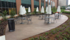 chairs and tables on concrete