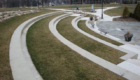 concret steps with green grass